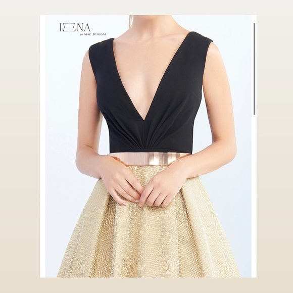 SOLD❤️❤️ Ieena for Mac Duggal black and gold ball gown size 8 - Picture 2 of 7